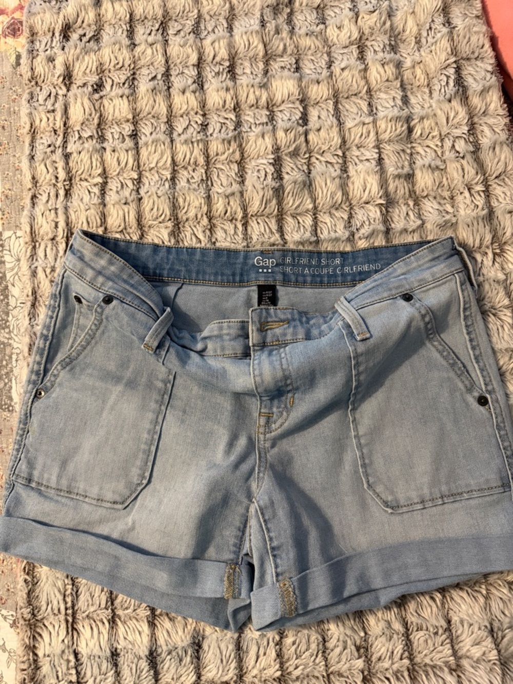 GAP Light Blue Rolled Hem Denim Shorts